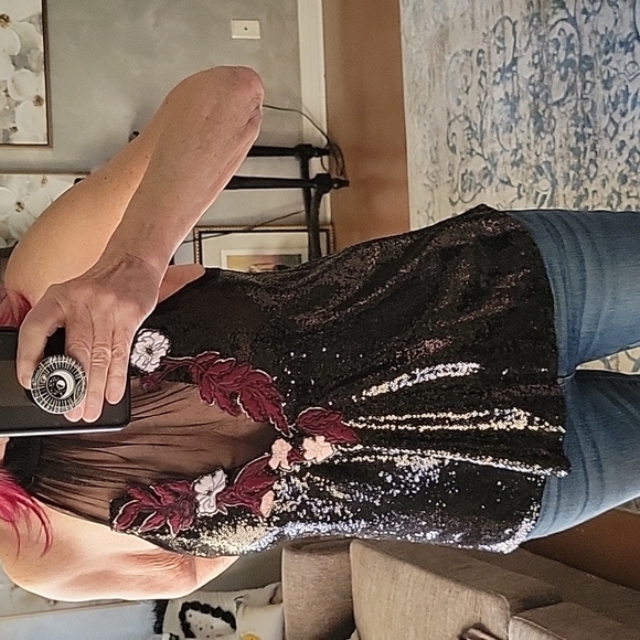 Free people tea back shimmer and shine blouse - Picture 7 of 7